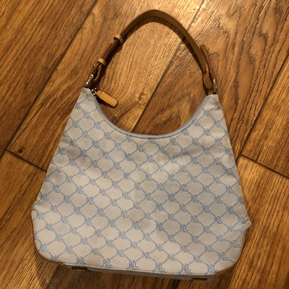 Vintage 2000s Ralph Lauren Logo Purse- Y2K Blue - Picture 2 of 5